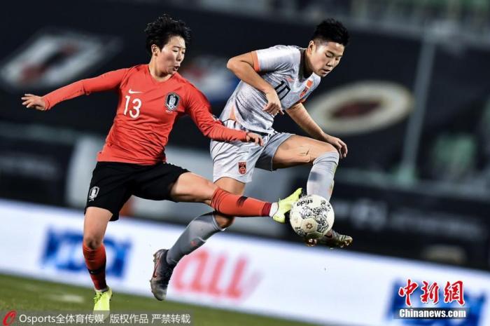 资料图：中国女足在比赛中。图片来源：Osports全体育图片社